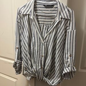Zara Striped Button-Up Shirt